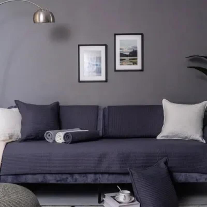 1/2/3/4-seater Sofa Cover Solid Color Sofa Cushion Towel Cotton Couch Cover Modern Non-slip Slipcover Armrests for Living Room