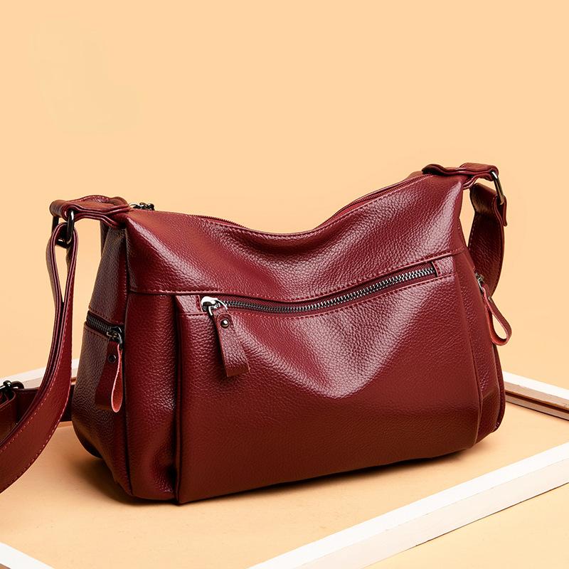 Women's Bag Handbag Fashionable Middle-aged Mother Bag Shoulder Bag Solid Color Ladies Handbag Messenger Bag