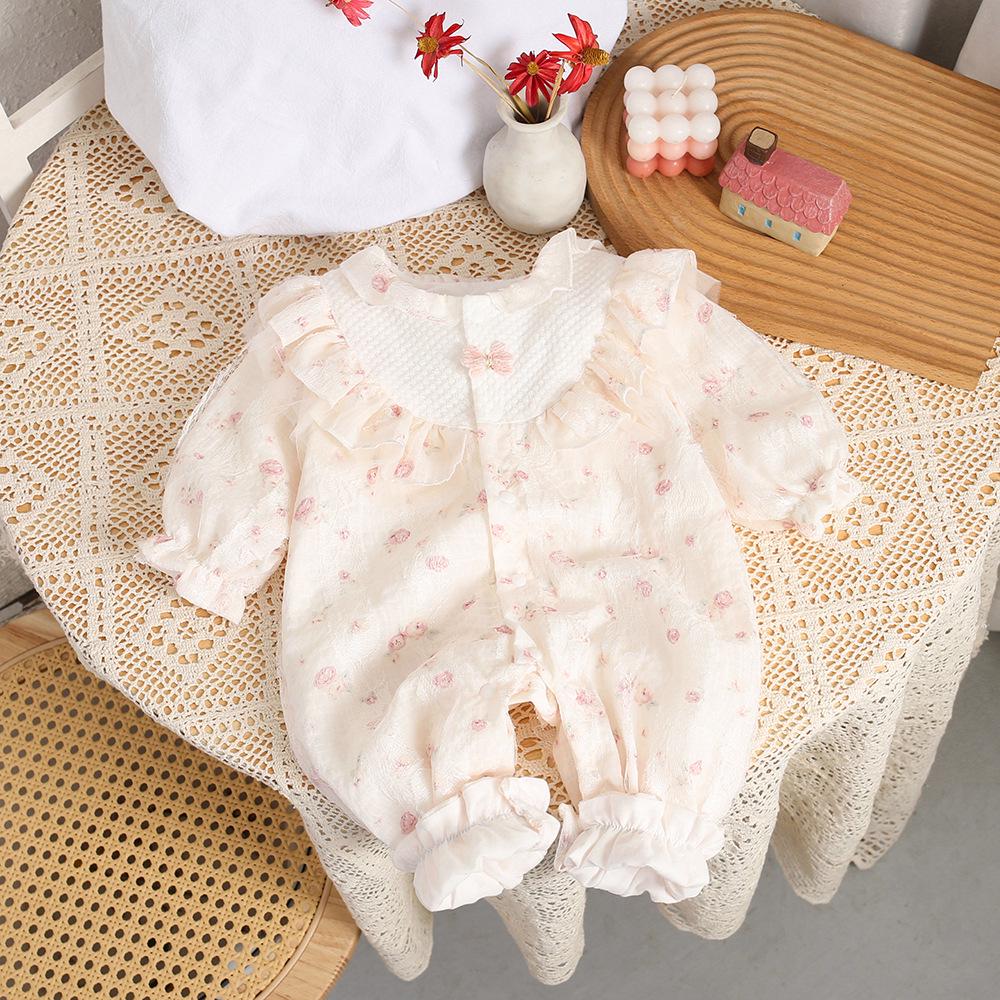 

Baby Girl Long-Sleeved Romper for Spring and Autumn Outings 66cm