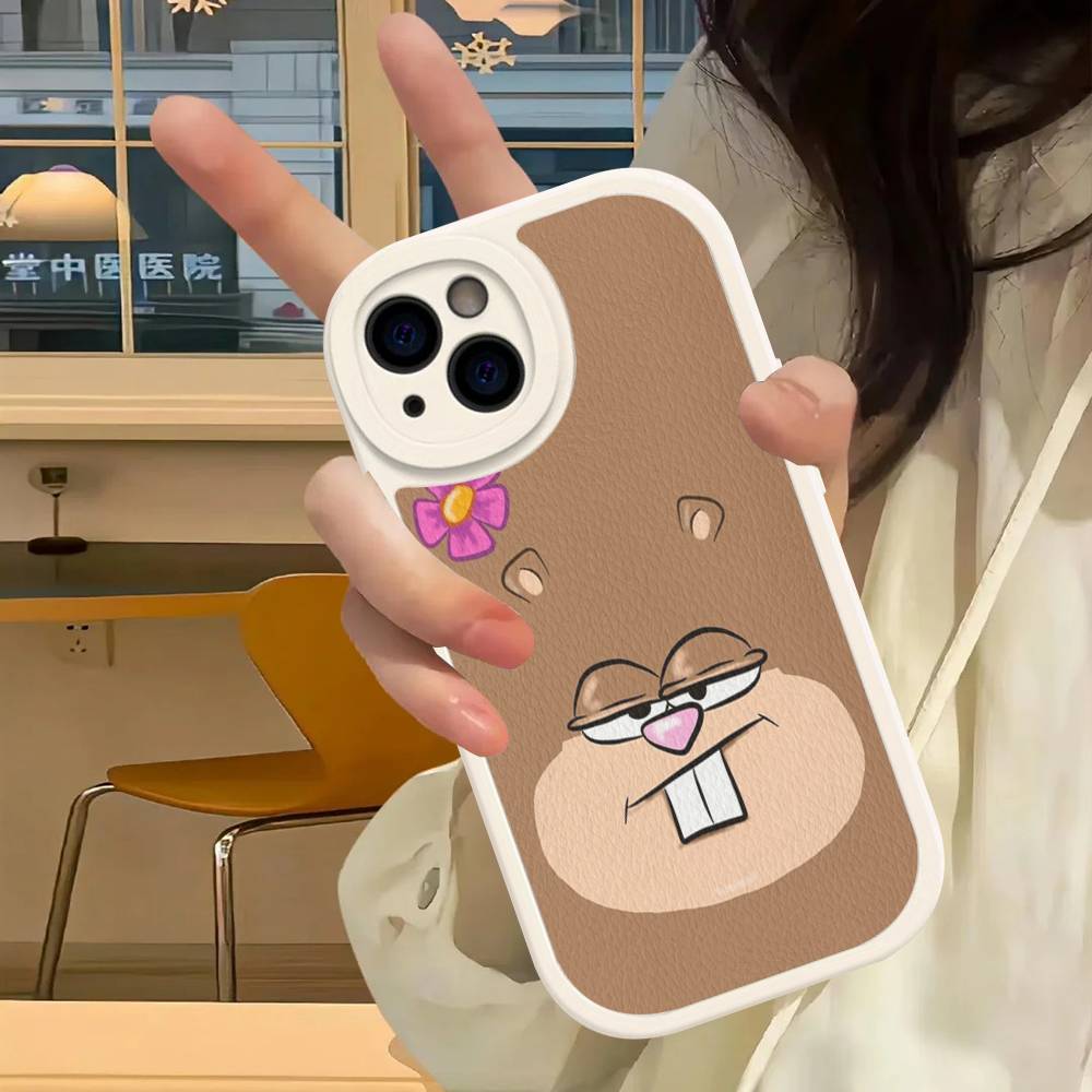Cute SpongeBob Dolls Phone Case Hard Leather For iPhone 14 13 16 Mini 15 14 11 12 Pro Max Plus Fundas