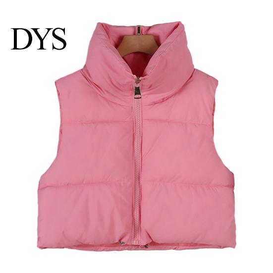 Damen Winterjacke Weste Mantel Stehkragen Nackenschutz Verdickt Gepolstert Reißverschluss Leichte Strickjacke Ärmellos Einfarbig Kordelzug Dame