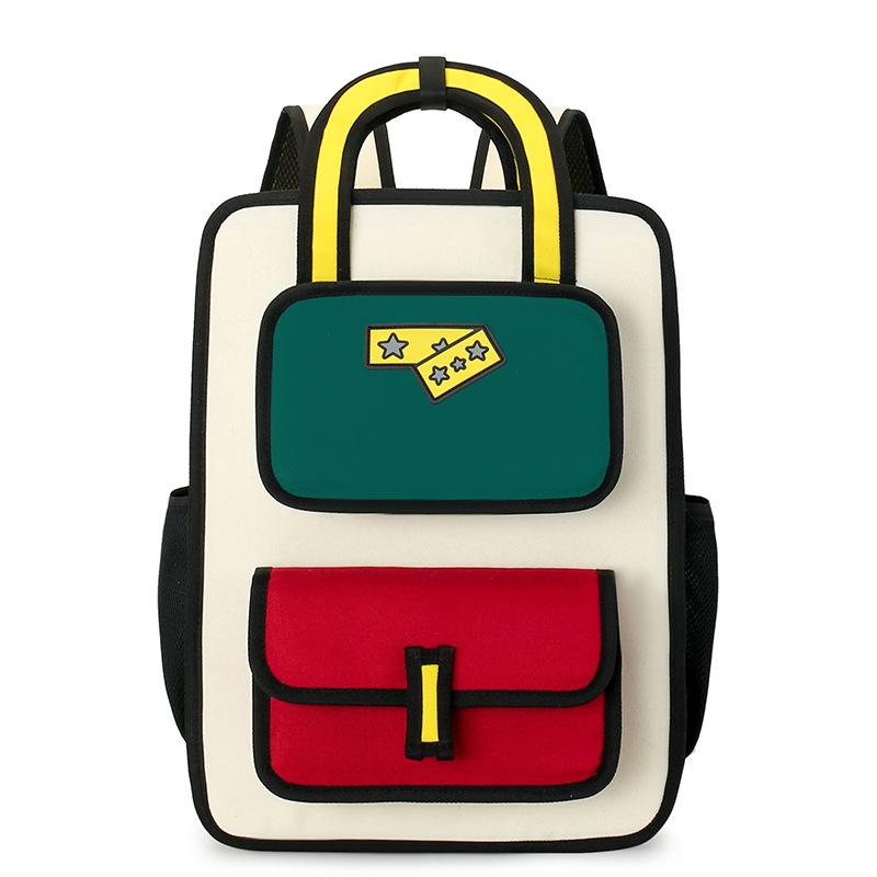 Schoolbag cartoon new two-dimensional backpack bag trendy pants fun student schoolbag large capacity versatile trend personalized backpack