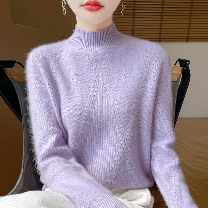 Dámský kašmírový svetr Kašmír Qinghe 30% kašmír 70% vlna podzimní a zimní pulovr hřejivý a módní