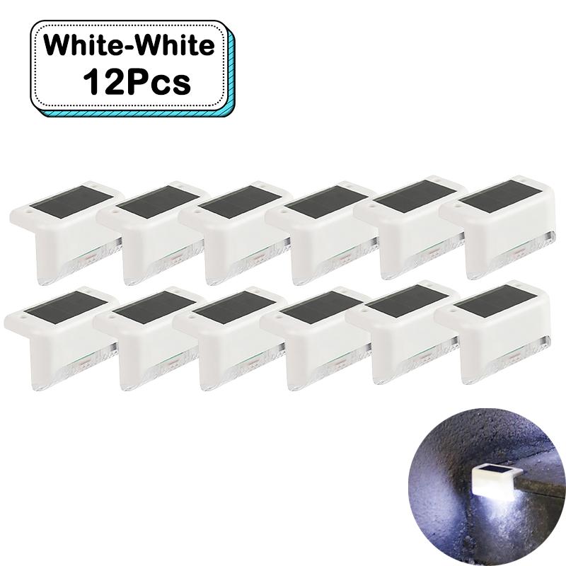Lumières d'escalier solaires d'extérieur LED blanc chaud étanches éclairage de chemin d'escalier pour jardin patio clôture balcon décoration énergie solaire