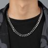 304 Stainless Steel Polished Cuban Chain Necklace: Fashionable Men's and Women's Six-Sided Titanium Clavicle Chain.