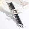 Womens Geometric Alloy Magnetic Clasp PU Leather Bracelet With Large Circle Chain Fashion OL Style