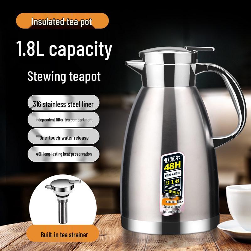 Stainless Steel Large Capacity Insulated Thermos Kettle for Stewing and Boiling Water