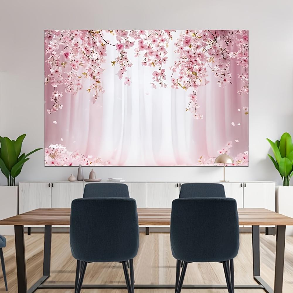 1Pcs Pink Cherry Blossoms Romantic Floral Decoration Background Wedding Backdrop Decorations For Photo Studio Photo Booth Party