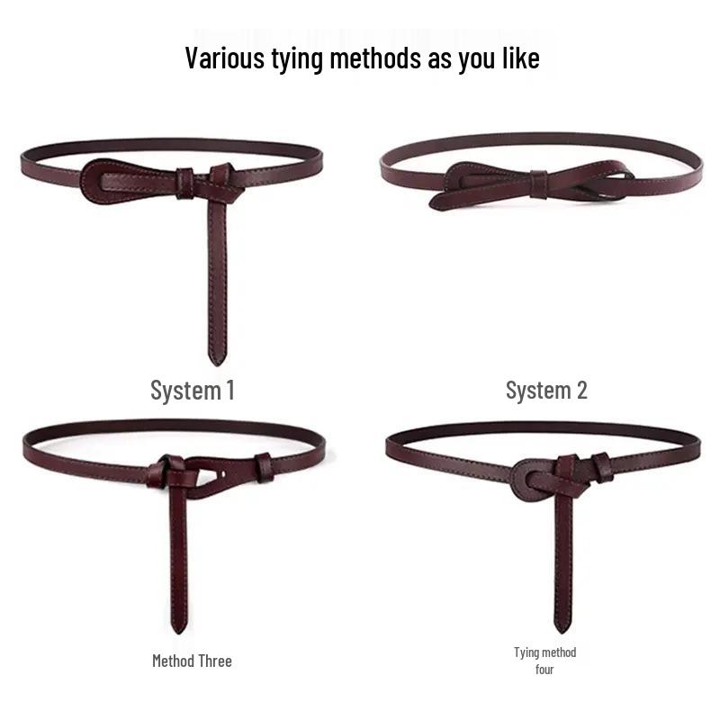 Damski Uniwersalny Wąski Pasek z Węzłem - Modny Dodatek Wyszczuplający Talia
