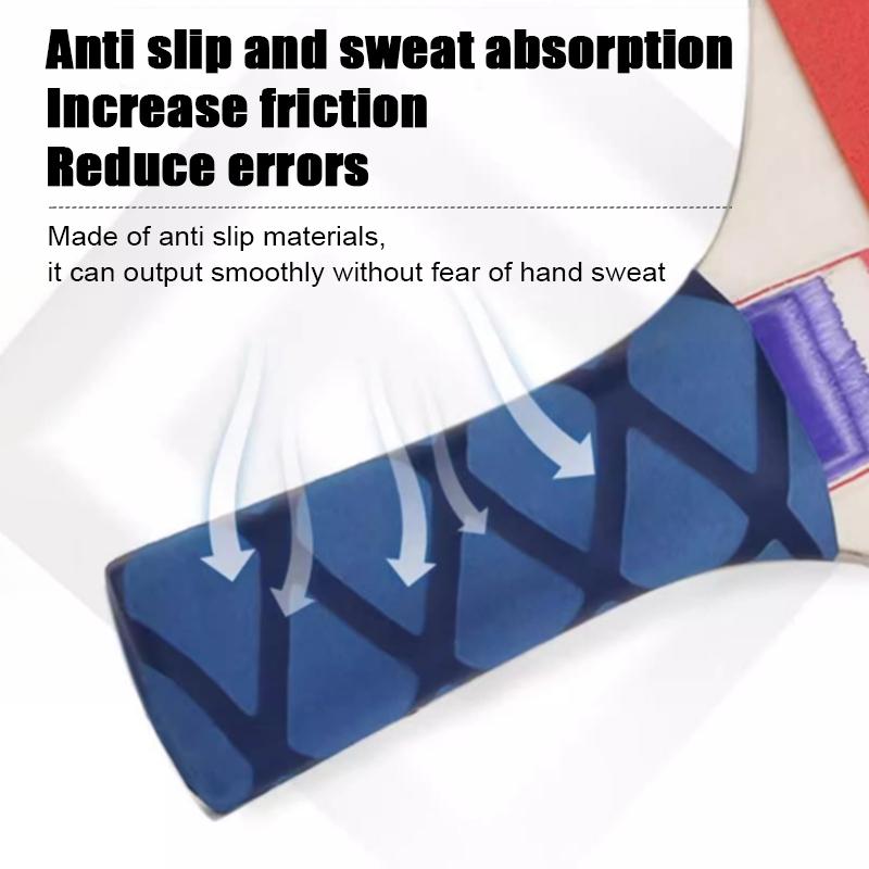 Table Tennis Racket Hand Tape Wrapped With Anti Slip Heat Shrink Handle Rubber Sleeve