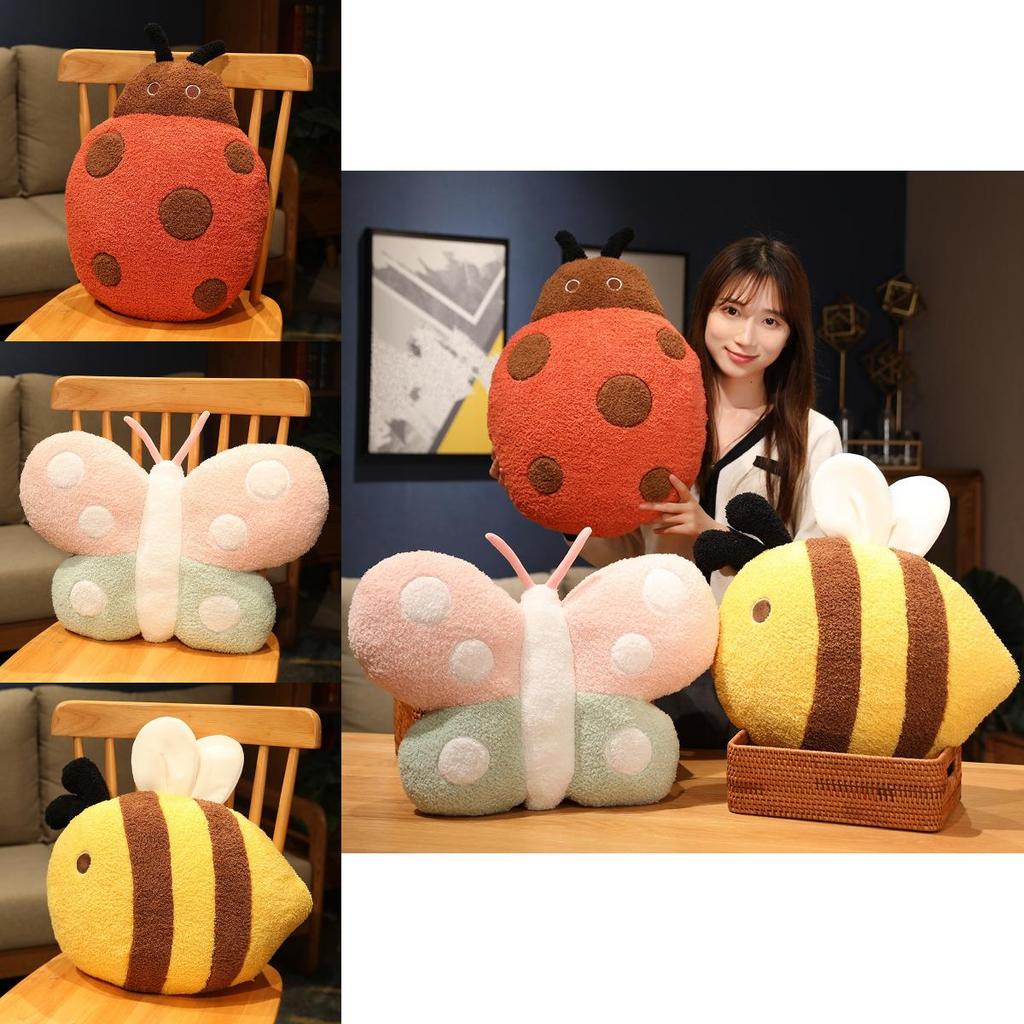 Mignonne Abeille Papillon Coccinelle Peluche Poupée Oreiller Coussin Pour Cadeau Enfants Et Décoration Chambre