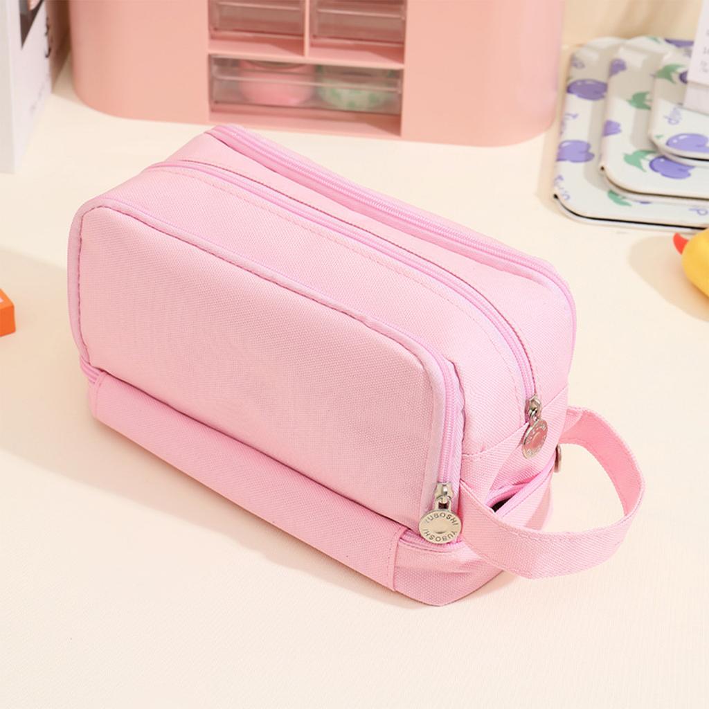 Large Capacity Pencil Pen Pouch Lightweight Multi-pocket Pencil Pouch with Portable Handle