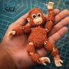 3D Printed Gorilla Toy Mini Figurine with Articulated Joints, Small Desktop Ornament Stress Relief Toy, Creative Cute Animal Model Gift for