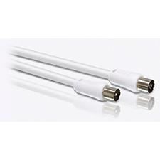 Câble coaxial - PHILIPS - SWV2516W - Mâle-femelle - 1,5 m - Connecteurs plaqués nickel