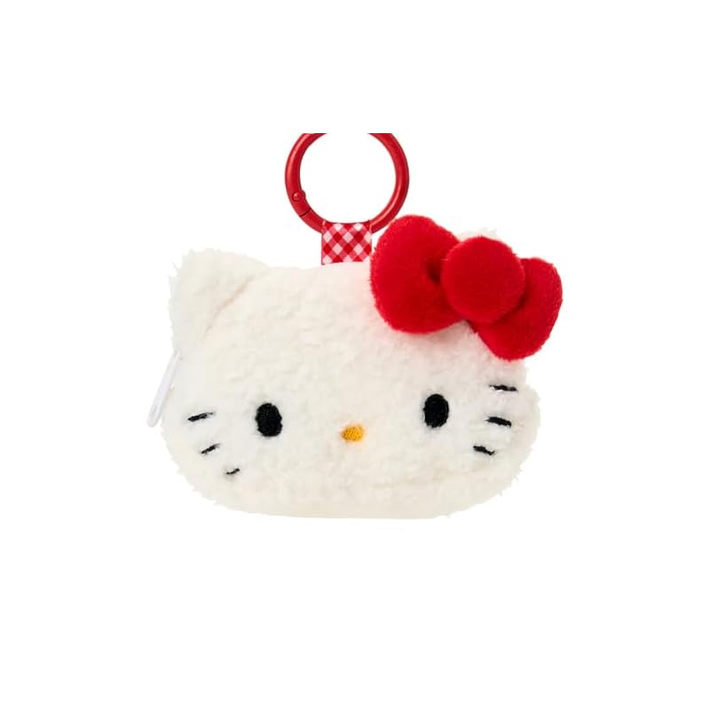 SANRIO Face-Shaped Mini Pouch with Carabiner, Hello Kitty, Ages 3 and Up, 015423