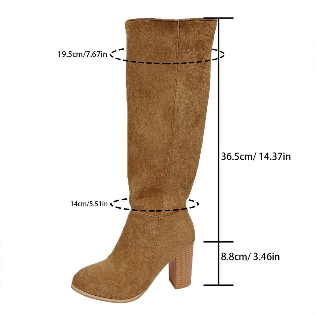 New autumn and winter large size European and American style long tube knight boots side zipper thick heel high heel high sense women