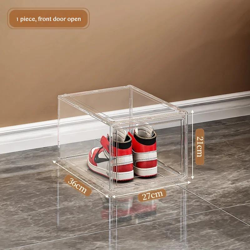 Thickened Transparent Storage Box Acrylic Shoe Box with Magnetic Flip Cover Dustproof Storage Box Multi-Layer Stackable Shoe Box No shoes 5240₽