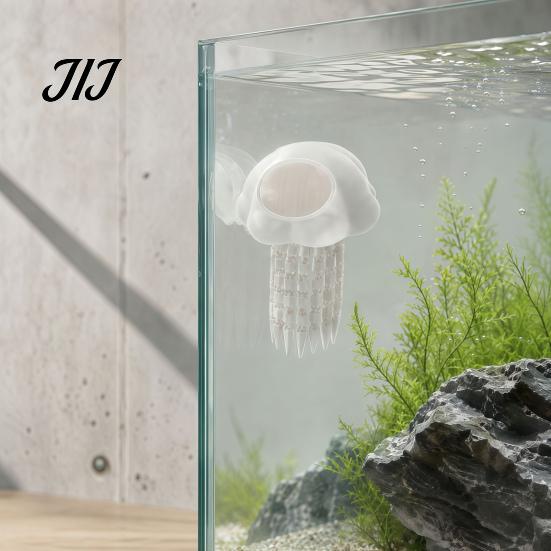 Reduziert Aggression im Tank Aquarium Schwimmende Quallen Versteck, 3D Gedruckte Fische Salzwasser Zubehör Versteck, Dekorative Schutzhöhle für Pleco