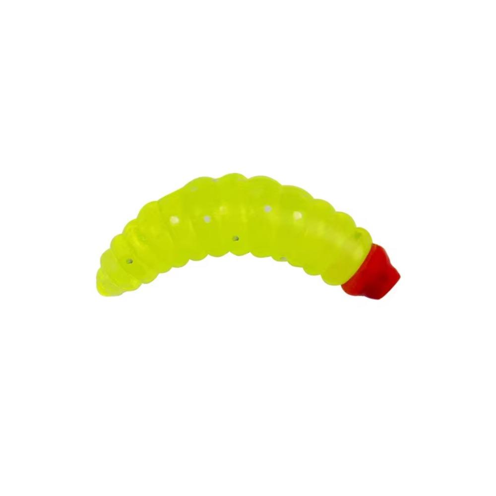 100Pcs Realistic Design Waxworms Fishing Lures Mini Bionic Soft Larva Swimbait Fake Maggots Lures Soft Silicone