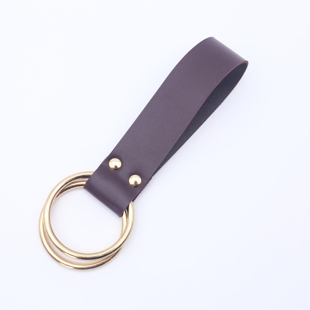 Medieval Ladies Hiking Folds Skirt Double Ring Keychain Halloween Pu Belt Cosplay Bracer