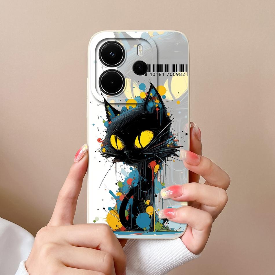 For Redmi Note 14 4G Europe Case Cute Cartoon Full Protection Funda For Redmi Note14 Liquid Silicone Shockproof Back Covers Capa