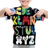 Summer Fashion Kids T-shirt Cartoon Alphabet Pattern 3D Print Casual Loose Outdoor Girl and Boy Short Sleeve Tees Top Pullover