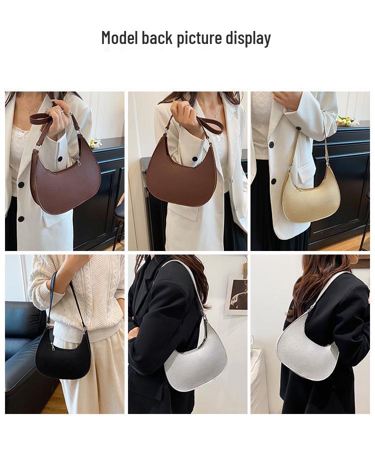 Women's Chic Lychee Pattern Crossbody Bag - Large Capacity, Versatile, Fashionable Shoulder & Dumpling Style