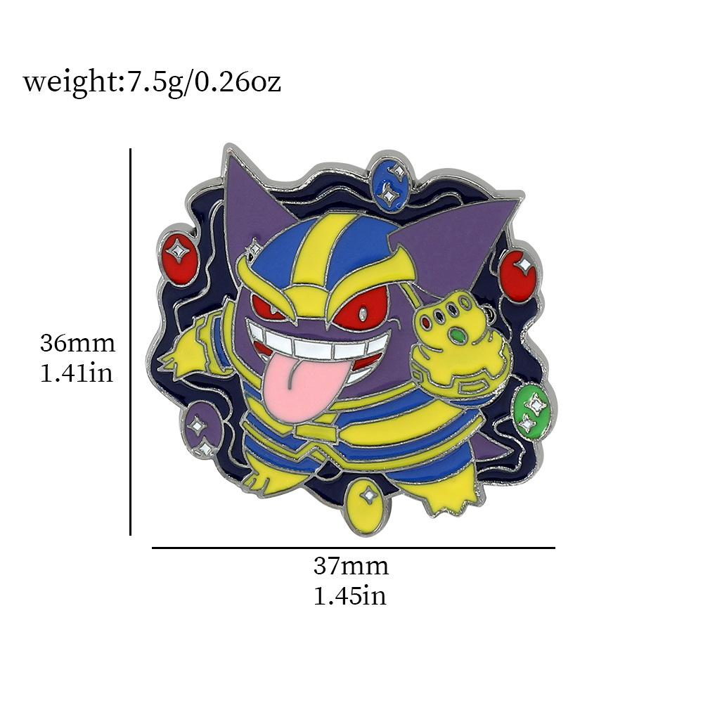 Funny Pokemon Metal Badge With Cartoon Character Design And Droplet Oil Craft