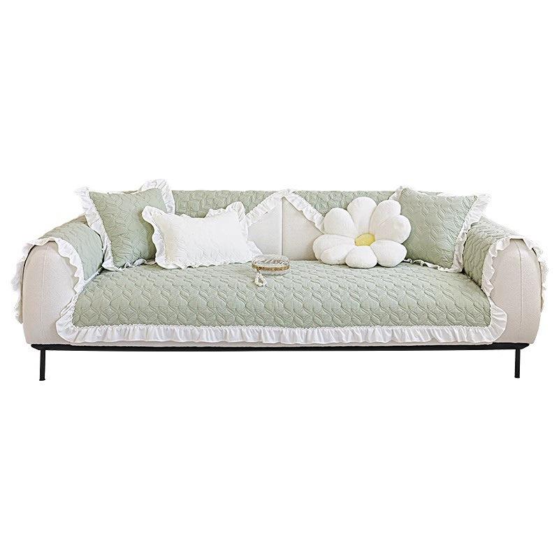 Padded Thickened Sofa Cushion, Cream Wind Four-season Universal Non-slip Sofa Cover, Pastoral Cotton Non-pilling Seat Cushion