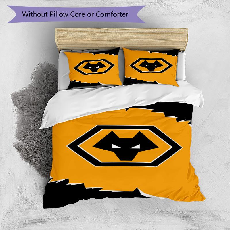 Set Copripiumino con Stampa dello Stemma del Wolverhampton Wanderers Football Club – include 1 copripiumino e 2 federe coordinate Arredamento camera da letto Regali di Natale