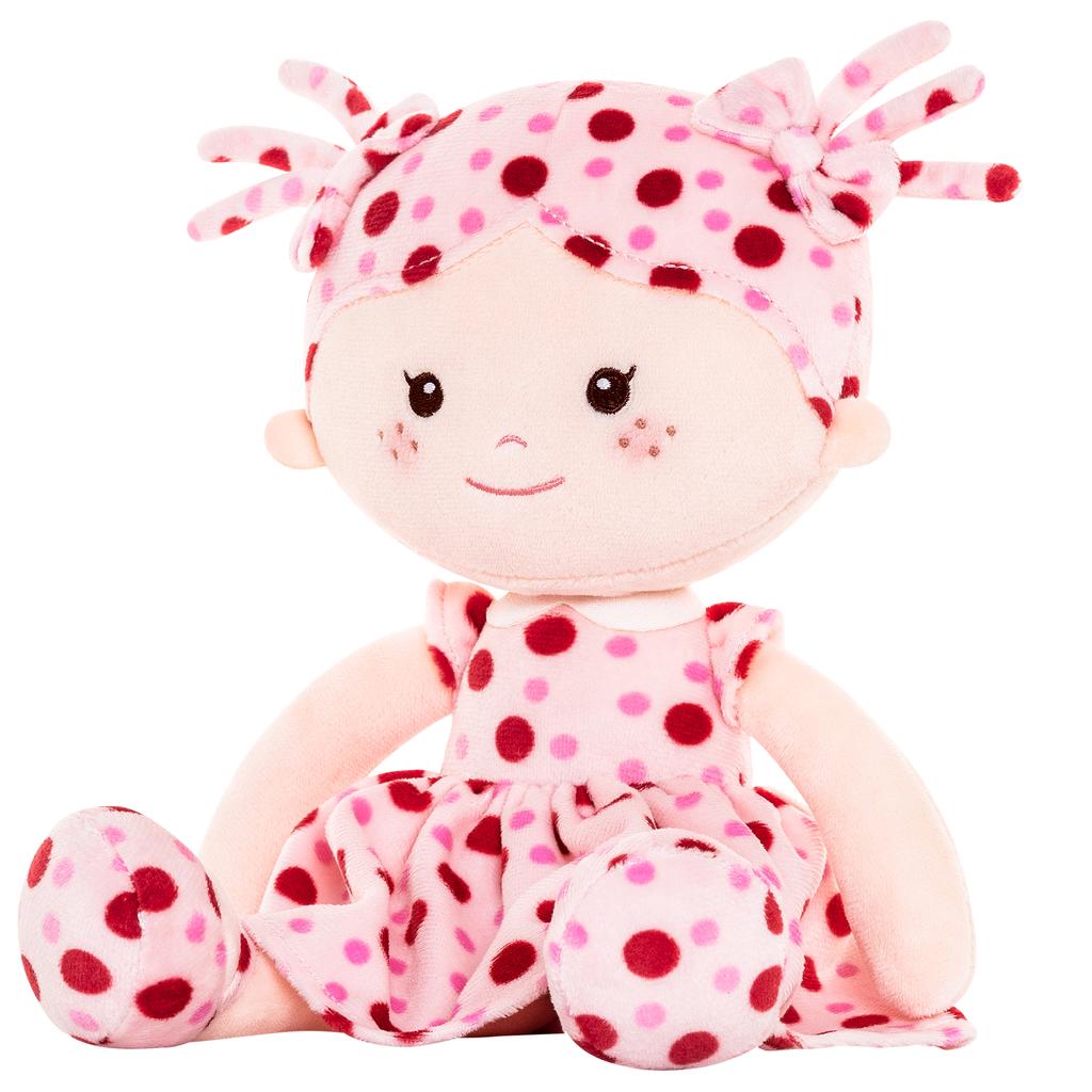 Plush Doll Baby Gril Gifts Milly Series Doll-Pink Red Polka Dots Ideas for Children's Day Gifts 13 Inches