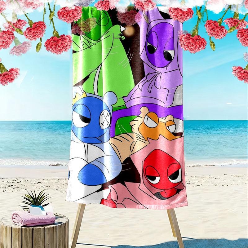 Rainbow Friends Force Print Beach Towel, Large Soft Quick Dry Towel for Beach Camping Swimming