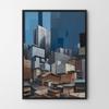 Plakat abstrakcja budynki architektura