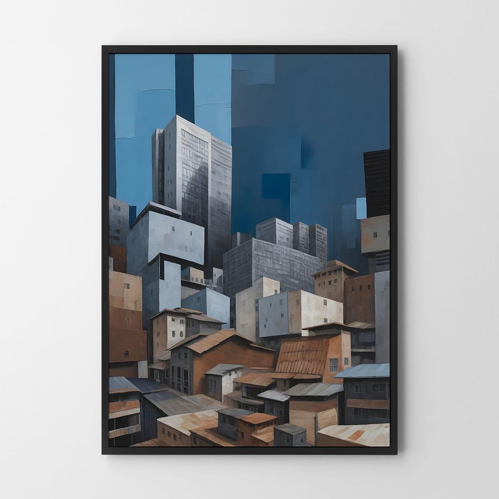 Plakat abstrakcja budynki architektura