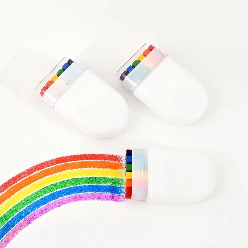 2026 New 6 Colors Rainbow Crayon Paint Stick - Colorful Birthday Party Favors , Family Theme Party Supplies Gift