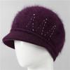 Hat lady winter cold and warm plush rabbit fur wool hat