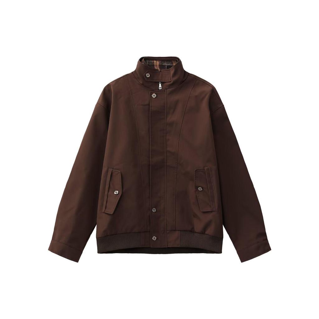 Men's Trendy Stand Collar Fake Two-Piece Workwear Jacket - 2026 Spring/Autumn Collection