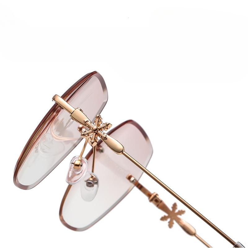 Women Men  Trendy Reading Glasses Anti-blue Light Eyeglasses Unisex Women Retro Rimless Eyewear