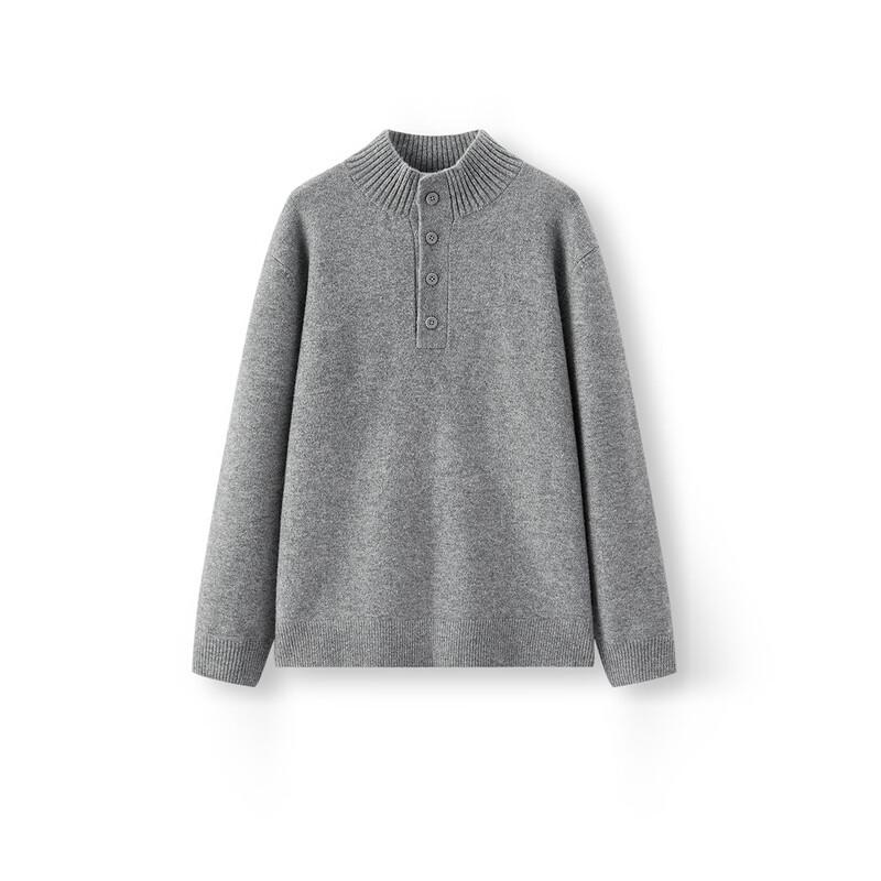 Semir Men's Half-Placket High-Neck Wool Blend Knit Sweater