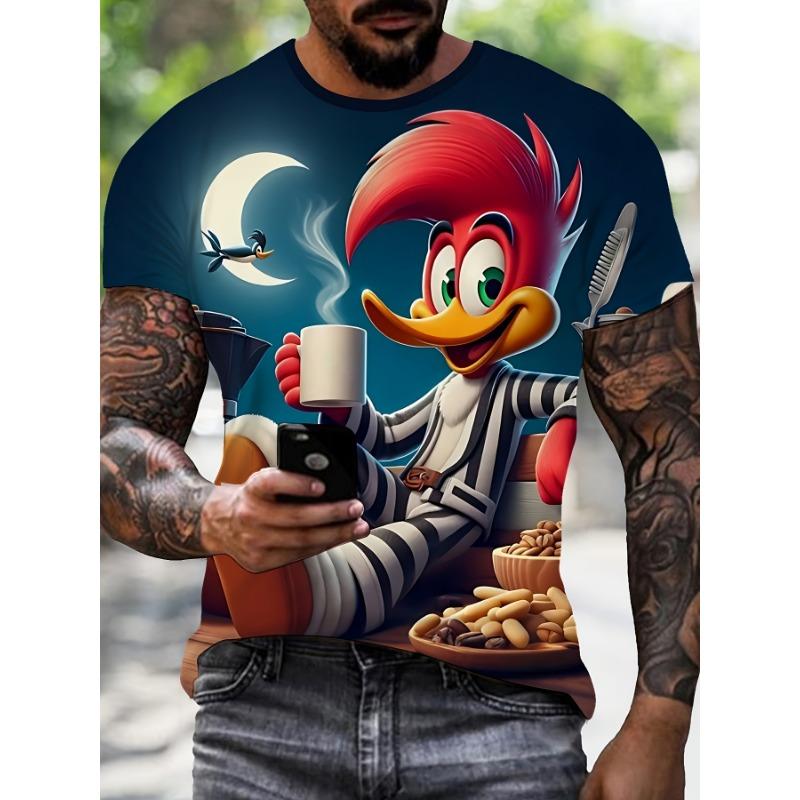 

Men s Cartoon Anime Style Pattern 3D Print Round Neck Short Sleeve T-shirt,Casual Summer T-shirt,Suitable for Daily Wear and S