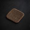 Two-Color Jacquard Tea Mat - Handmade Plant-Dyed Coaster, Retro Style Fabric Tea Coaster