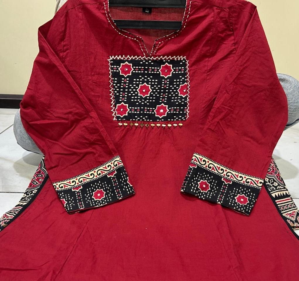 Indian Women Designer Cotton Kurta Pant Dupatta Set Party Wear Top Tunic Salwar Suit Kurti