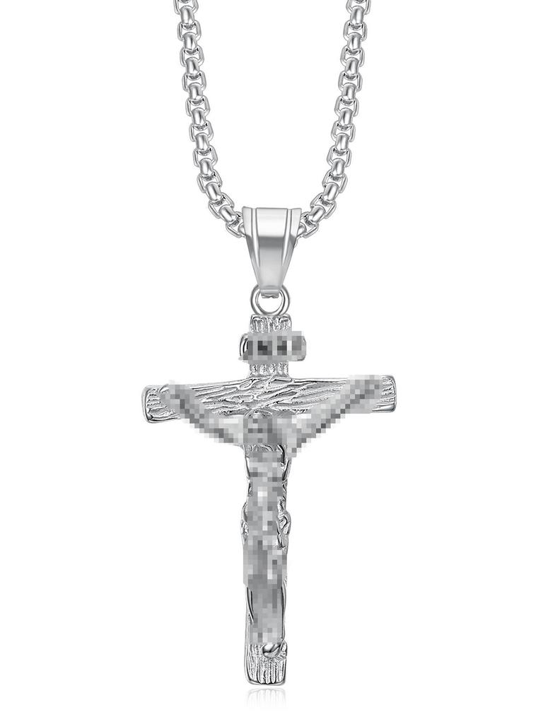 Unisex Titanium Steel Punk Cross Necklace - Non-Fading Hip-Hop Pendant