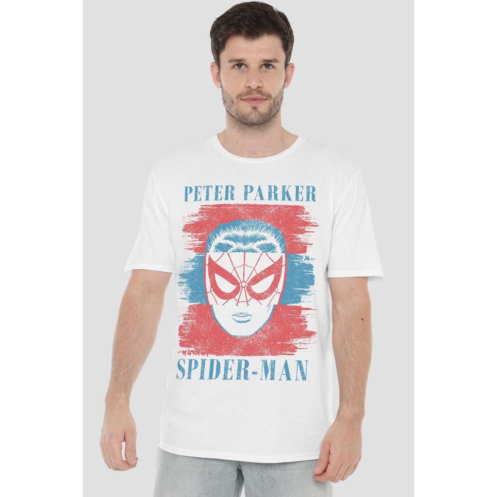 Spider-Man Mens Peter Parker Striped T-Shirt