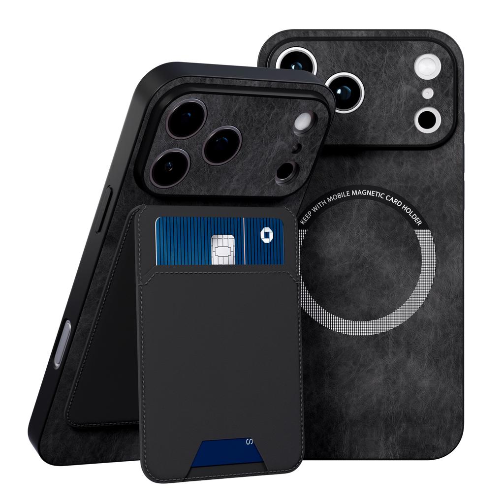 Wallet Case for 17 16 15 14 13 Pro/Pro Max/Plus Series, 2 In 1 Strong Magnetic Detachable, Shockproof Phone Case Slim Leather Phone Stand