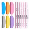 12Pcs Reusable Nail File Set Double-Sided Gray Half-Moon Sponge Nail Buffer, Washable Manicure Tools, Non-Shedding Mini Nail Files
