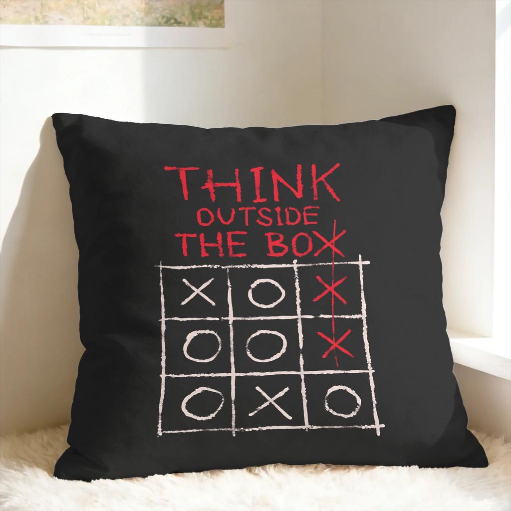 Think Outside the Box Tic Tac Toe Pillow Case Funny Pillow Cover Soft Pillowcases For Sofa Home Decoration