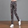 Summer Stretch Plaid Print Elastic Waist Pencil Pants - Slimming, Fashionable & Versatile Women's Long Pants for 2025.