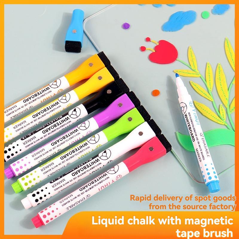 8Color 1-2mm Liquid Chalk Erasable Highlighter Fluorescent Marker Pen for Whiteboard Graffiti LED Advertisement Chalkboard White