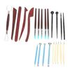 23 Pcs Pottery Tool Set Multipurpose Soft Clay Silicone Wood Auxiliary Carving Supplies